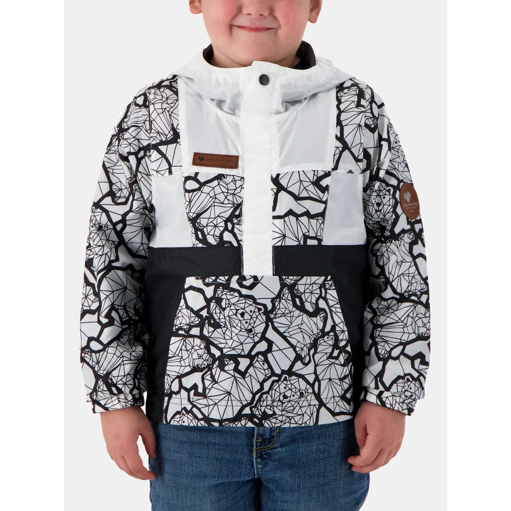 Obermeyer Size Extra Large XL Finn Windbreaker Bear Print Black White Jacket